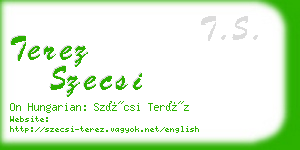 terez szecsi business card
